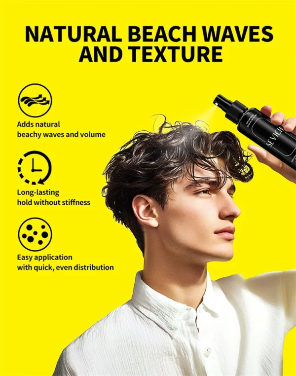 100ml Natural Sea Salt Spray for Men Salt Water Hair Mist Hair Volumizing Thickness Wave Curls Seasalt Hair Spray Styling Mist - Image 8