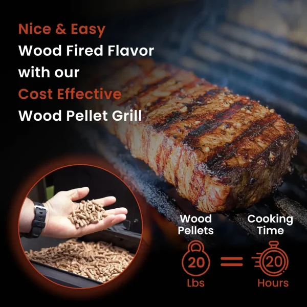 Wood Pellet Grill & Smoker with PID V2.1 Controller, 450 Sq in Cook Area, Meat Probe, 8 in 1 BBQ Grill Outdoor Auto Tem - Image 3