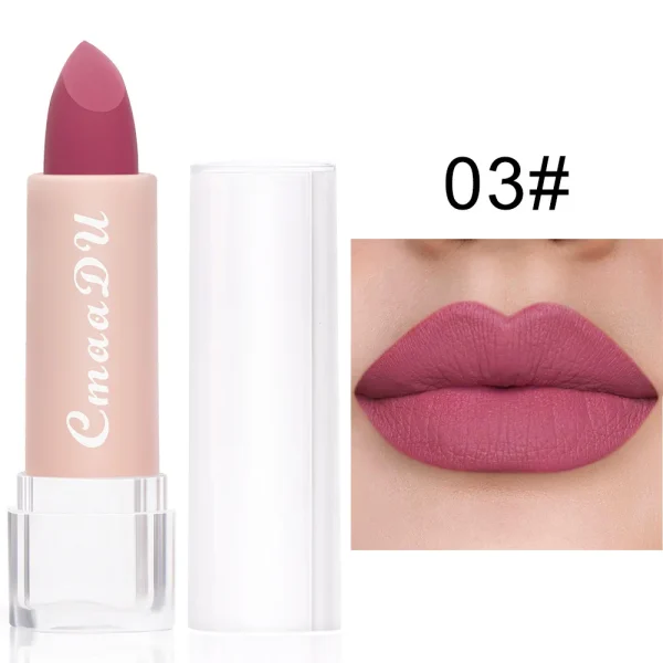 1PC Matte Nude Lipstick Waterproof Long Lasting Non-stick Cup Sexy Red Pink Velvet Lipsticks Women Makeup Cosmetic 15 Colors - Image 28