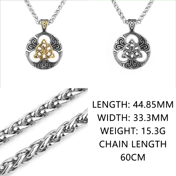 Stainless Steel Vintage Viking Mixed Gold Color Odin Rune Necklace Men Celtic Knot Amulet Pendant Nordic Jewelry as Men’s Gifts - Image 6