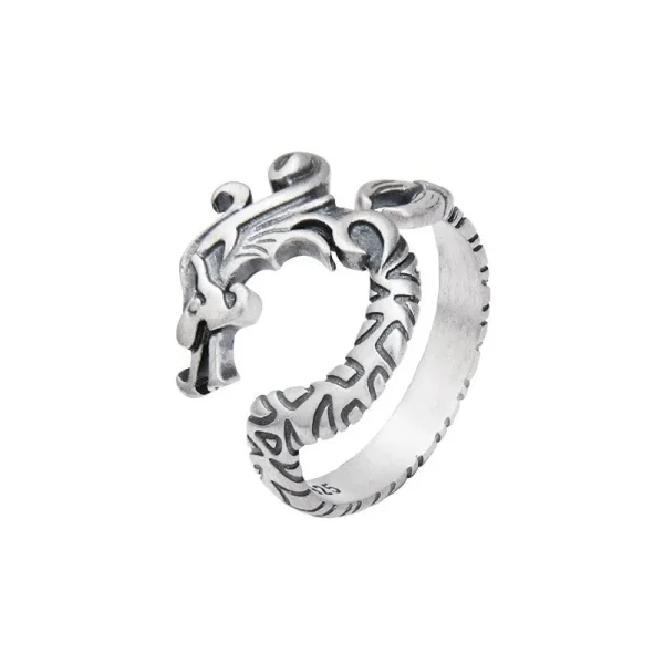 BOCAI 100% S925 silver good luck in the Year of the Dragon ring for men and women Chinese style auspicious jewelry birthday gift - Image 5