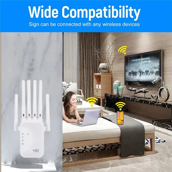 2.4G/5GWiFi Wifi Amplifier Dual Band Repeater 1200Mbps Wireless Signal Range Extender Long Range Network Signal Booster For Home - Image 2