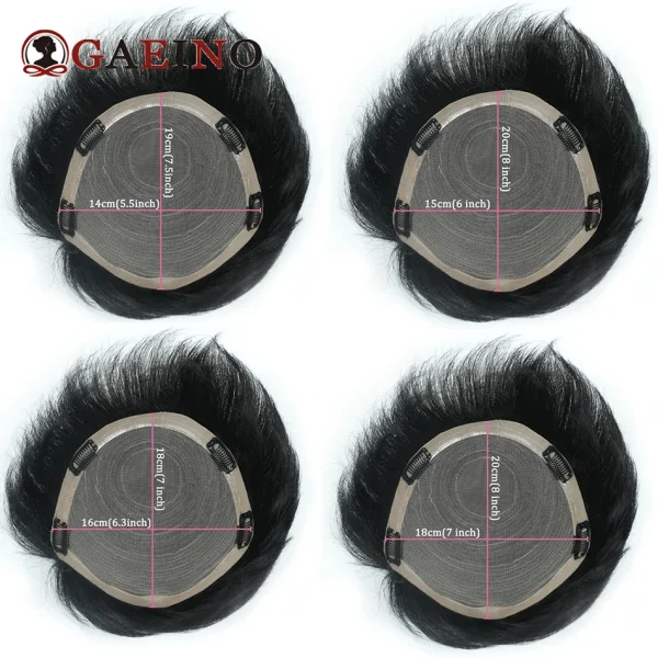 Men Toupee Human Hair Replacement System Hair Toppers Hairpiece  Hair Wig Men Hair Denstiy Natural Wig for Men - Image 5