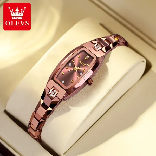 OLEVS 5501 Luxury Quartz Watch For Women Waterproof Original Ladies Wristwatch Wine Barrel Shape Dial Women's Watches - Image 7