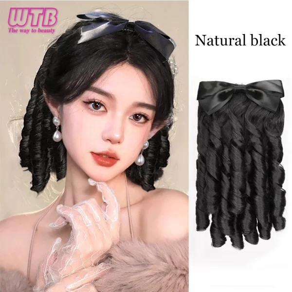 WTB Synthetic Wig Female Retro Hairstyle Roman Curly Wig Long Curly Hair Fake Ponytail Chignon Heat-resistant Wig - Image 10