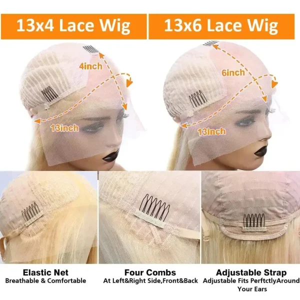 13x6 Hd Transparent Lace Frontal Wigs Human Hair Colored Wig 613 Bone Straight 30 Inch Blonde Brazilian 100% For Women Choice - Image 6