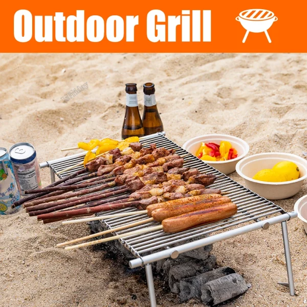 Barbecue Grilling Basket BBQ Beef Chicken Grill Camping Cooking Rack Stainless Steel Barbecue Drumstick Oven Roaster Stand - Image 8