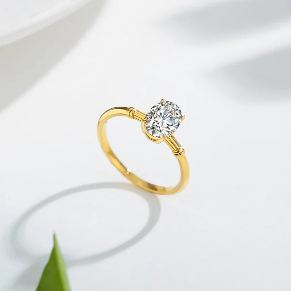 100% Real 14k Gold Oval Moissanite Ring Women Certified 585 K Gold Luxury Wedding Engagement Party Jewelry Valentine’s Day Gift - Image 5