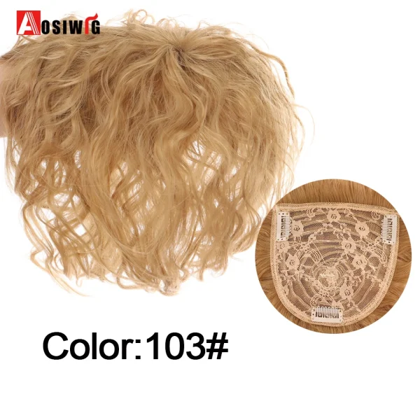 AOSI Synthetic Natural Fake Hairpiece for Men Natural Invisible Topper Closure Hairpiece Suitable For Cover White Hair Loss Hair - Image 28