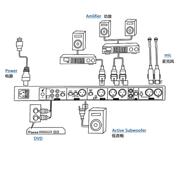 FX9 Pre-Effect Digital Preamp Effect Sound Mixer professional Audio Processor For Karaoke KTV - Image 9