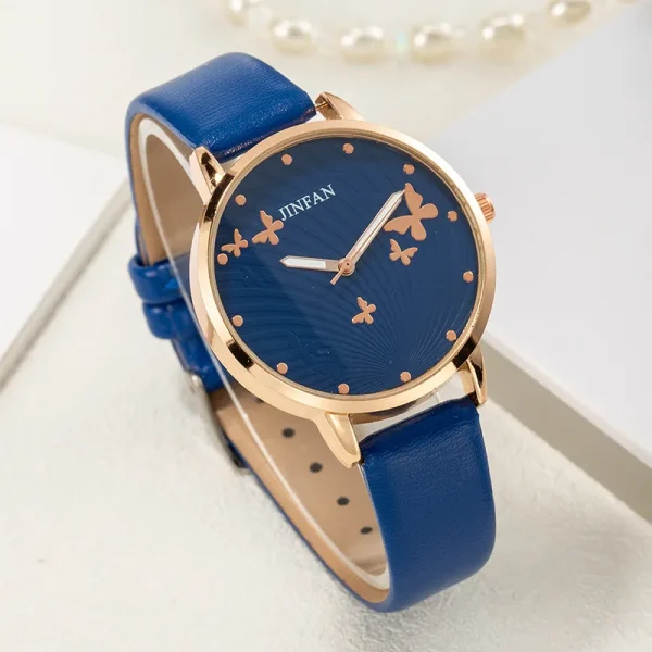 Elegant Simple Butterfly Design Dial Design Ladies Watches Women Fashion Luxury Dress Watch Casual Woman Quartz Leather Clock - Image 2