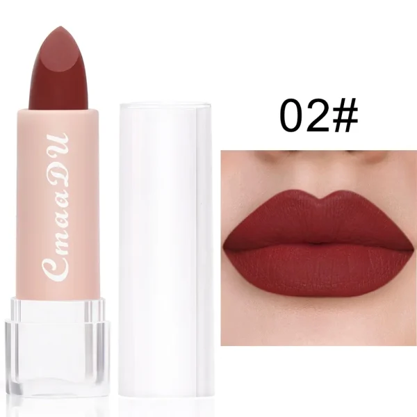 1PC Matte Nude Lipstick Waterproof Long Lasting Non-stick Cup Sexy Red Pink Velvet Lipsticks Women Makeup Cosmetic 15 Colors - Image 19