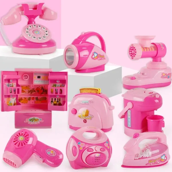 Children Kid Boy Girl Mini Kitchen Electrical Appliance Hair Dryer Toy Set Early - Image 4