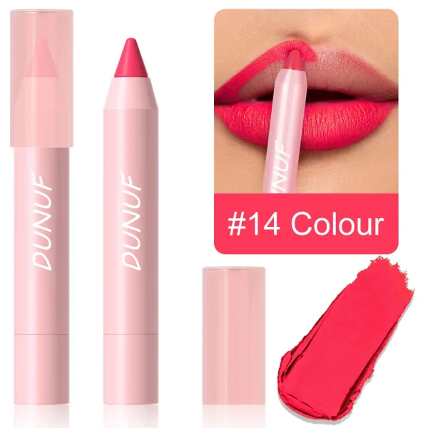 18-Colors Lipstick Pencil Waterproof Sexy Red Matte Contour Tint Lipstick Lasting Non-stick Cup Lipliner Pen Lip Makeup Cosmetic - Image 22