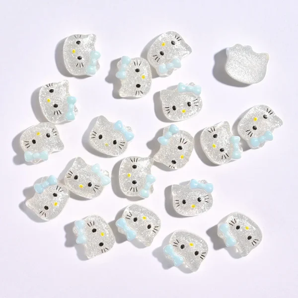 10/20Pcs Kawaii Sanrio Hello Kitty Nail Tips Charms Ornament Acrylic Diy Cartoon Phone Case Nail Accessory Cute Gift for Girl - Image 15