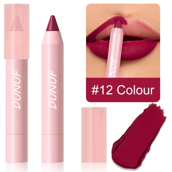 18-Colors Lipstick Pencil Waterproof Sexy Red Matte Contour Tint Lipstick Lasting Non-stick Cup Lipliner Pen Lip Makeup Cosmetic - Image 24