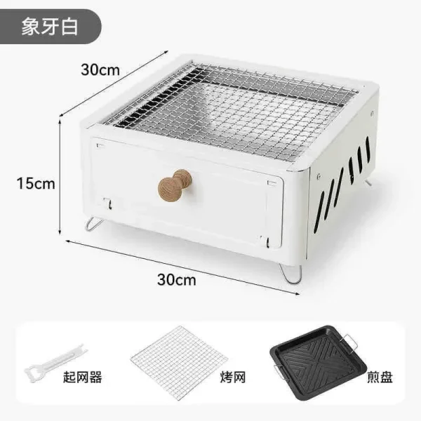 Square grill Charcoal grill Charcoal Enclosed Tea making Outdoor courtyard Outdoor, camping cookware - Image 11