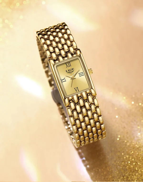 LIGE 2025 New Gold Women's Watch Luxury Quartz Watch Stainless Steel Bracelet Retro Fashion 30M Waterproof Watch for Women reloj - Image 26