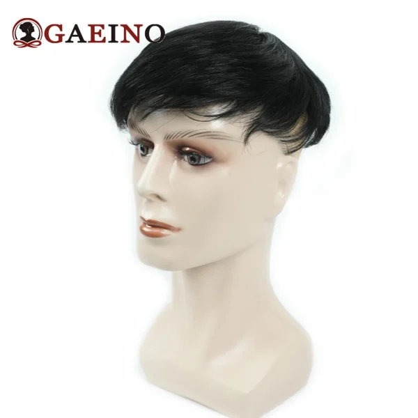 Men Toupee Human Hair Replacement System Hair Toppers Hairpiece  Hair Wig Men Hair Denstiy Natural Wig for Men - Image 4