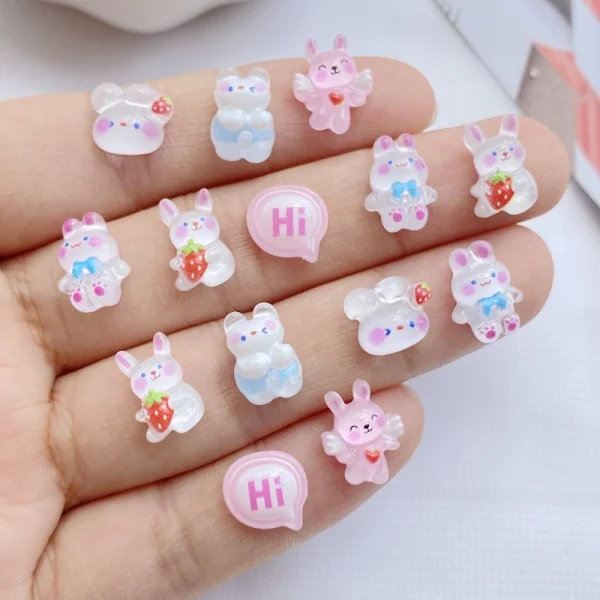 50Pcs New Cute Resin 8*10mm Mini Shiny Little Cat Flatback  Ornament Jewelry Making Manicure Hairwear Accessories - Image 4