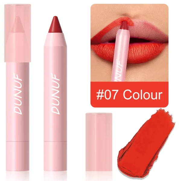 18-Colors Lipstick Pencil Waterproof Sexy Red Matte Contour Tint Lipstick Lasting Non-stick Cup Lipliner Pen Lip Makeup Cosmetic - Image 13