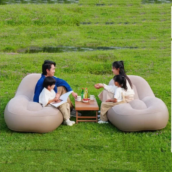 Inflatable Lazy Air Sofa Bed Beach Couple Camping Foldable Air Sofa Bed Outdoor Nature Romantic Relexing Lounge Divani Air Chair - Image 2