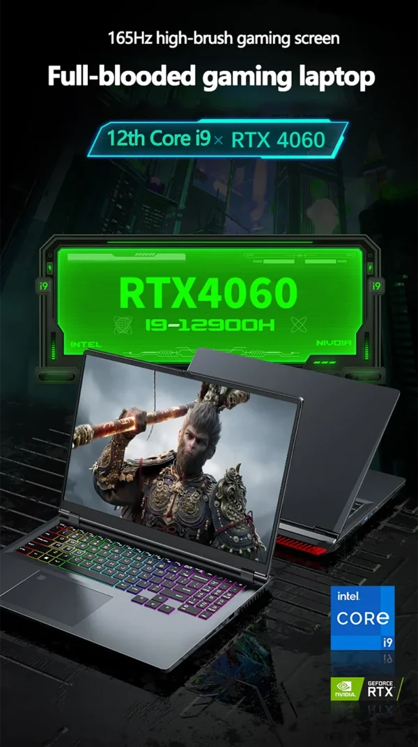 Topton New L8 Gaming Laptops i9 12900H i7 13620H NVIDIA RTX 4060 8G 16 inch 165Hz IPS Windows 11 NVMe Notebook Gamebook WiFi6 - Image 7