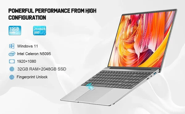 2024 New Laptop 15.6 Inch 2TB SSD Windows 11 Pro Portatiles Ordenador Intel N5095 Office Computer PC with Fingerprint Unlocking - Image 22