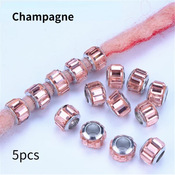 5pcs Shiny Rhinestone Hair Braid Dread Dreadlock Beads Clips Charms African Braids Cuffs Rings Hip Hop Style Clasps Accessories - Image 22