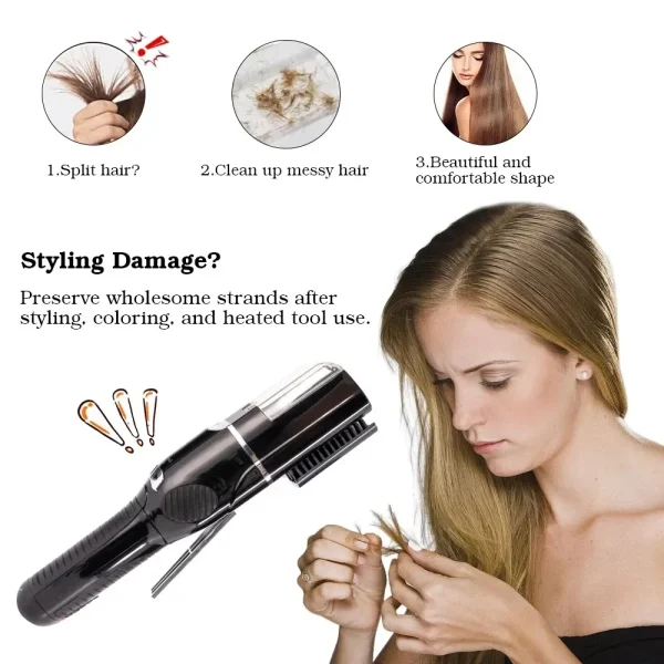 Split End Hair Trimmer Cordless Women  Hair Cutting Machine Remover Dry Damaged Brittle Hair Barber Clipper Split Hairr Cutter - Image 3