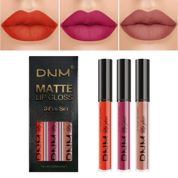 3 Colors/set Matte Velvet Lip Gloss Non-Stick Cup Waterproof Long-lasting Liquid Lipstick Cosmetic Keep 24 Hours Fashion Makeup - Image 15