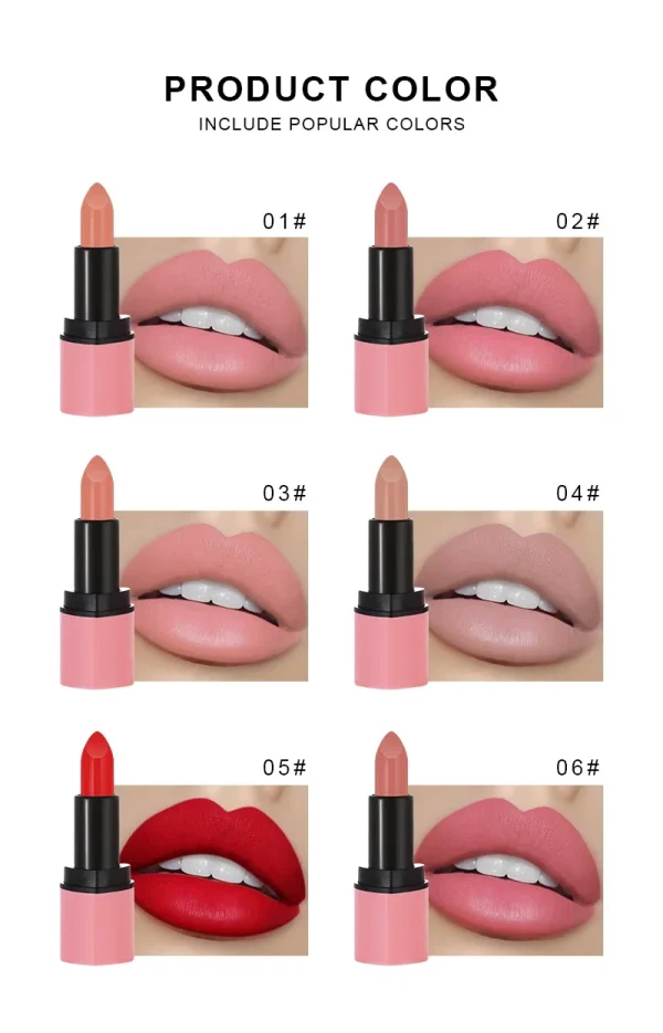 Cute Love Heart Lipstick Velvet Matte Nude Lipstick Pink Red Waterproof Lasting Lipsticks Stain Lip Balm Set Lip Tint Makeup - Image 13