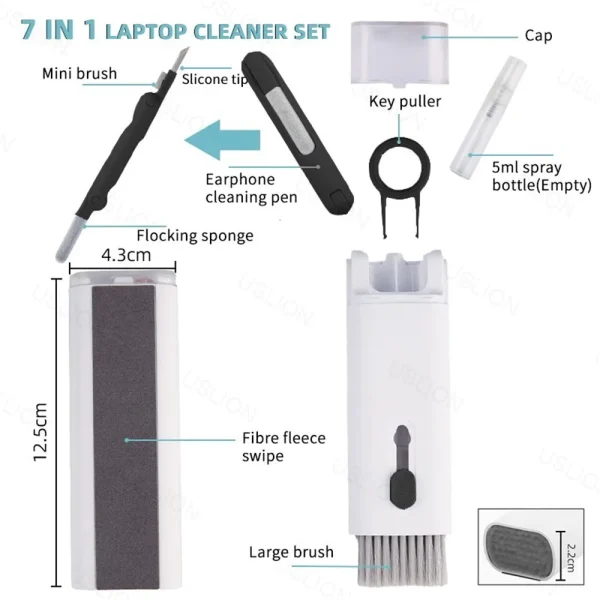 7 in 1 Cleaning Kit Computer Keyboard Cleaner Brush Earphones Cleaning Pen For Headset IPad Phone Cleaning Tools Keycap Puller ﻿ - Image 15