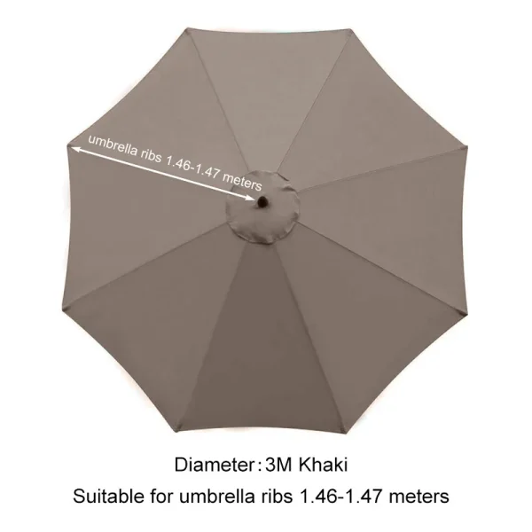 7.5/9/10ft Patio Umbrella Replacement Canopy  6/8 Ribs Outdoor Beach Backyard Market Table Parasol Cover without Stand - Image 29