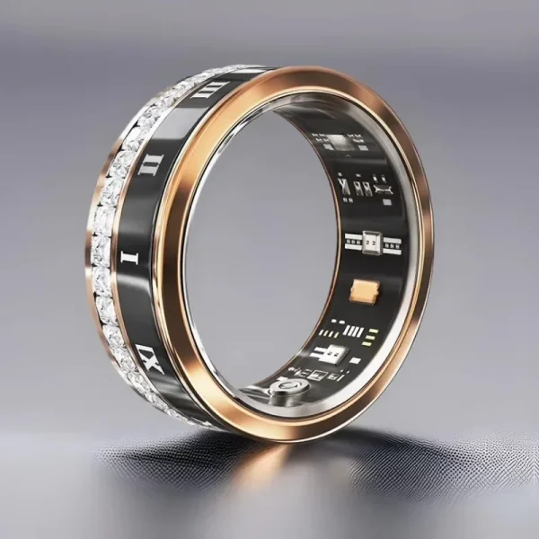 Diamond Smart Ring Titanium Steel Band for Men and Women Bluetooth Waterproof Step Sleep Heart Rate Monitor Wedding Ring Jewelry - Image 4