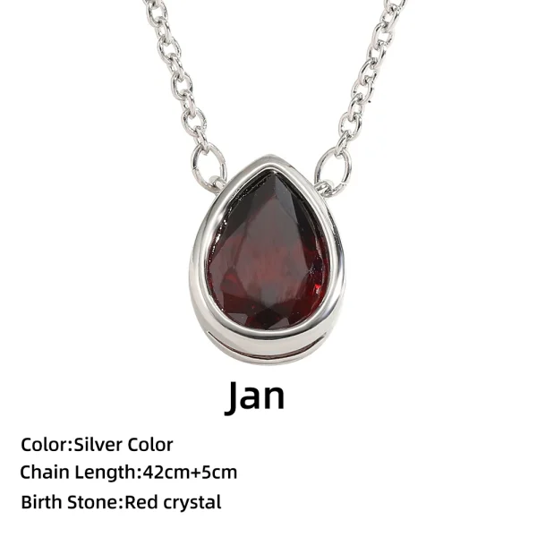 Oct/Nov/Jan/April Birthstone Pendant Necklace for Women Crystal Gold&Silver Color Chain Choker Necklaces Birthday Gift Jewelry - Image 12