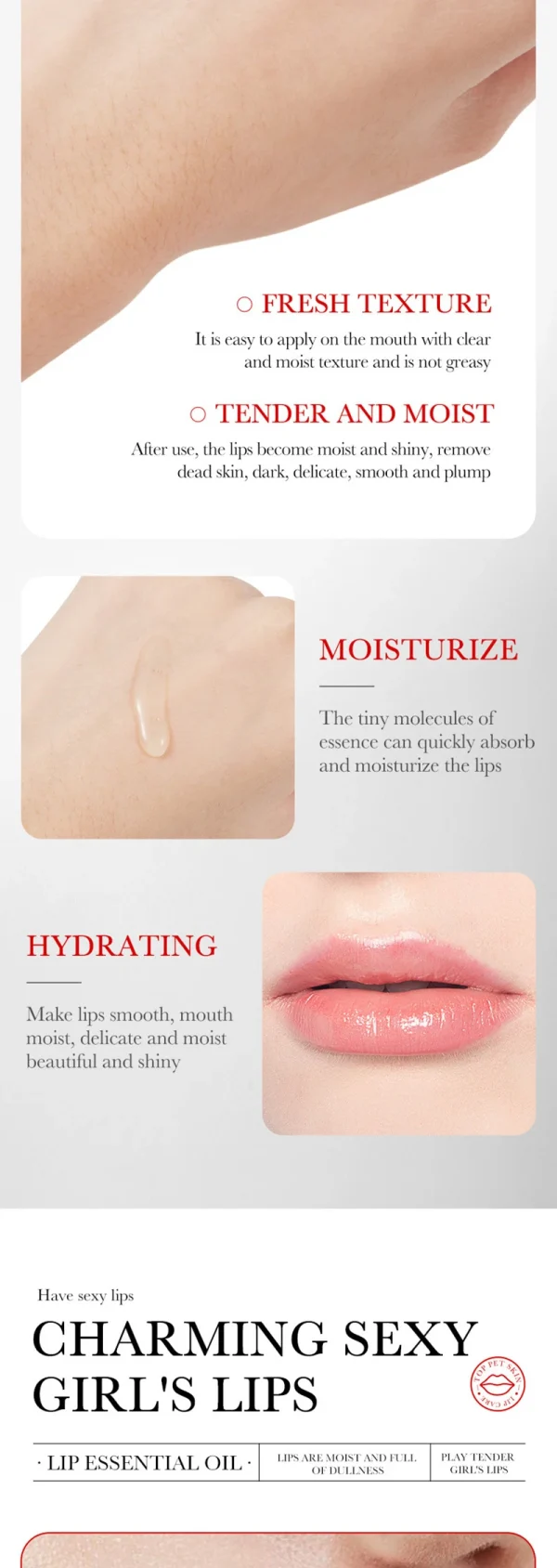 Lip Booster Plumping Serum Oil Hyaluronate Acid Moisturizing Sexy Enhancer Non-Irritating Brighten Fade Lines Plump Products - Image 13