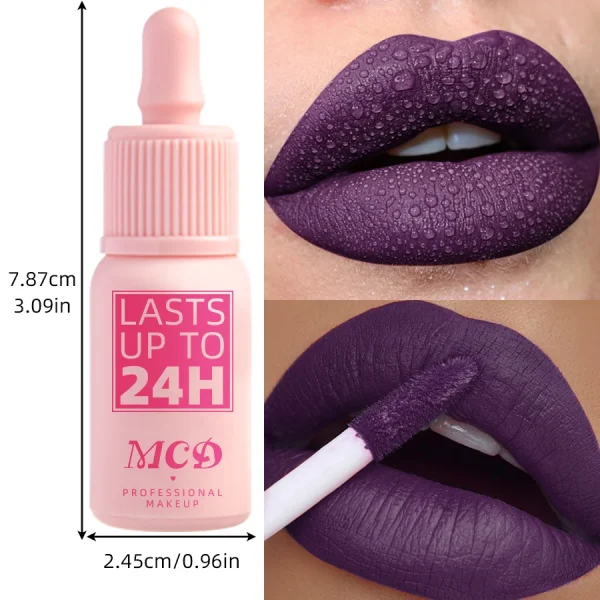 Velvet Lip Glaze Liquid Lipstick Cream Women's Makeup product Nude Matte Purple Pigment Waterproof Long Lasting Lip Tint Paste - Image 5