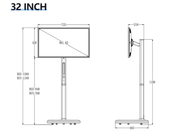 TouchWo Standby me 27 32 inch Moving Smart portable Television Monitor Touch Screen Rolling Rechargeable Tv Stand On Wheels - Image 22