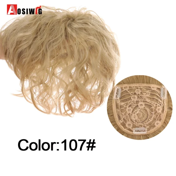 AOSI Synthetic Natural Fake Hairpiece for Men Natural Invisible Topper Closure Hairpiece Suitable For Cover White Hair Loss Hair - Image 29