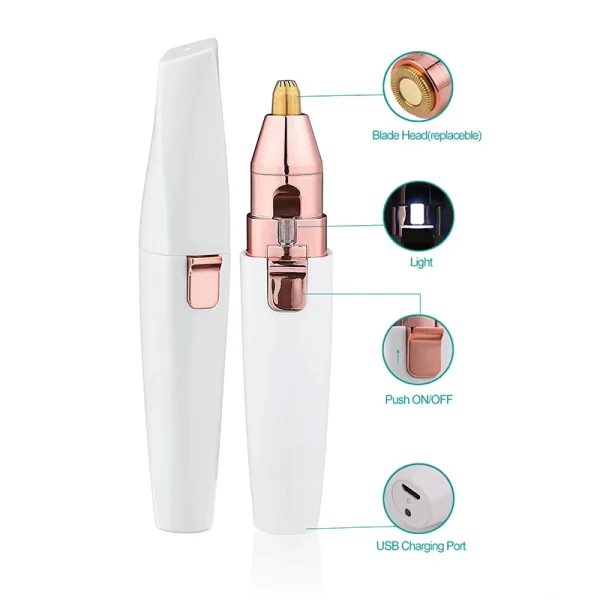 Electric Eyebrow Trimmer Painless Eye Brow Epilator For Women Makeup Mini Razors Portable Facial Hair Removal Shaver - Image 2