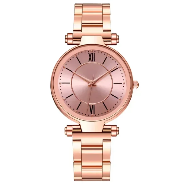 Luxury Rose Gold Stainless Steel Watches Female Classic Round Dial Quartz Watch Women Business Wristwatches Wrist Jewelry Reloj - Image 10