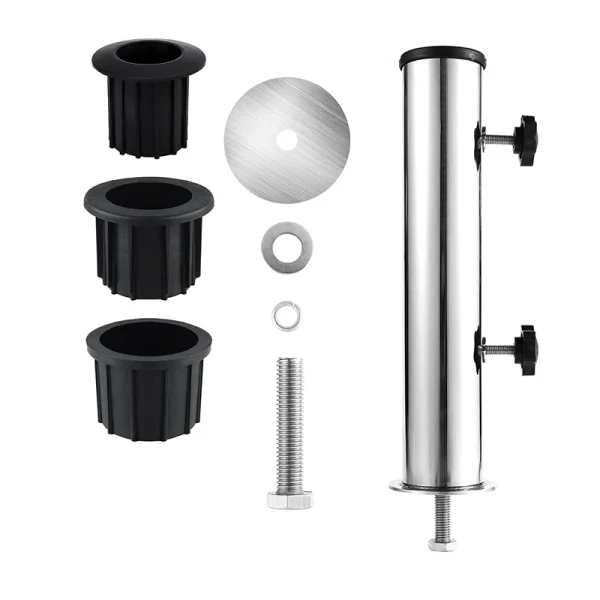 Umbrella Pole Mount Stand Tube Set Outdoor Parasol Base Holder Insert Pipe Sleeve, For Outside Garden Backyard Balcony