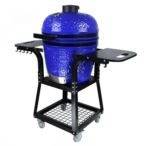 Kamado 22 Inch Charcoal Barbecue Grill Smoker Bbq Grills Outdoor Color Red - Image 7