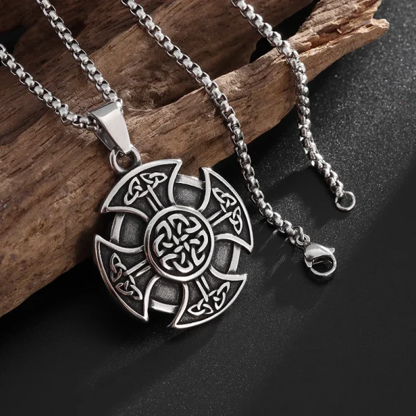 Popular Retro Style Celtic Knot Shield Pendant Necklace Men Women Amulet Hip Hop Punk Personalized Jewelry - Image 51