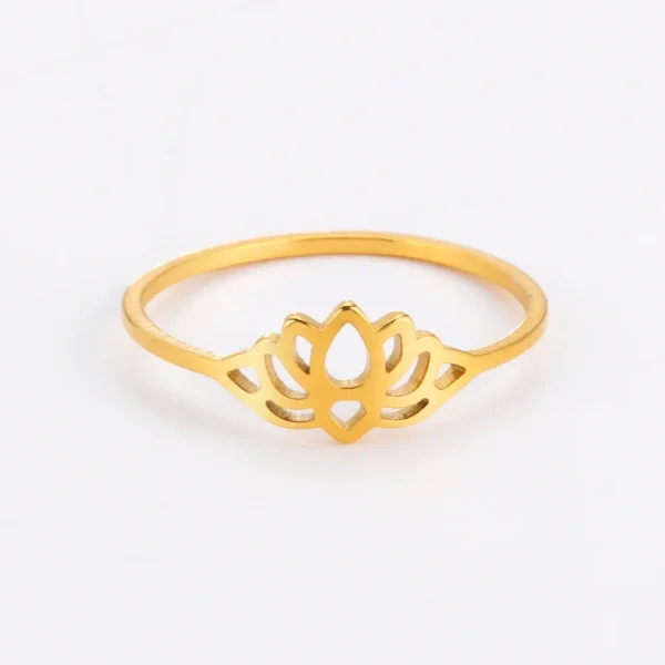 Skyrim Stainless Steel Lotus Flower Rings for Women Vintage Finger Ring Jewelry Female Wedding Engagement Gift Wholesale 2025 - Image 13