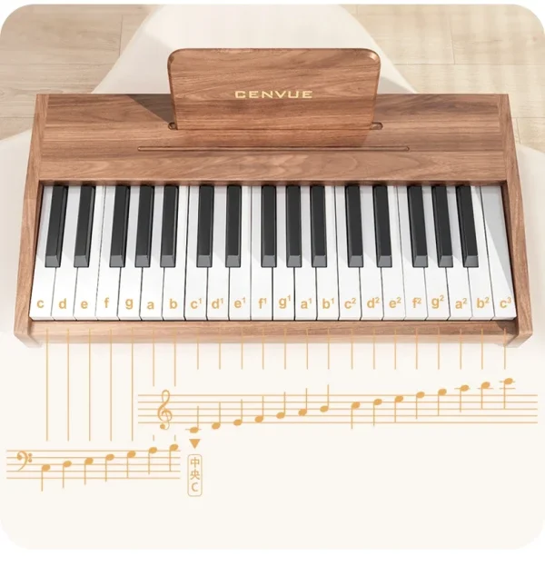 Wooden Children Little Piano Pattern Electronic Keyboard Beginner Baby Infant Boy Girl Baby Toy Gift - Image 30