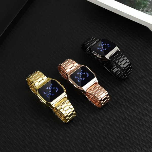 Luxury Gold Silver Sports Military Watches Men Women LED Digital Wristwatches Retro F91W Steel Band Electronic Watch Wrist Clock - Image 31