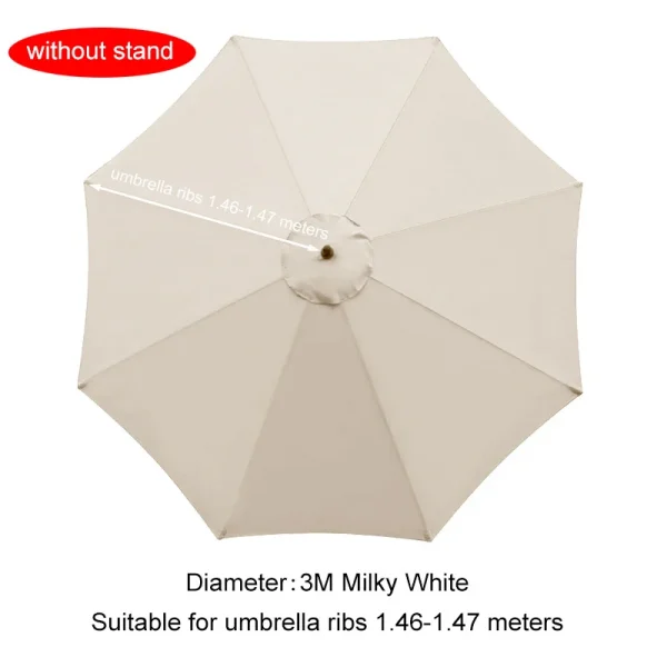 7.5/9/10ft Patio Umbrella Replacement Canopy  6/8 Ribs Outdoor Beach Backyard Market Table Parasol Cover without Stand - Image 9