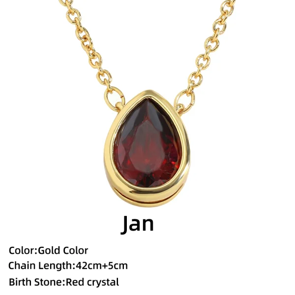 Oct/Nov/Jan/April Birthstone Pendant Necklace for Women Crystal Gold&Silver Color Chain Choker Necklaces Birthday Gift Jewelry - Image 10